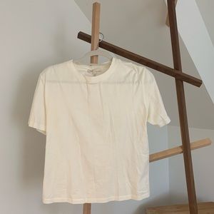 Maje White t shirt with laced up back